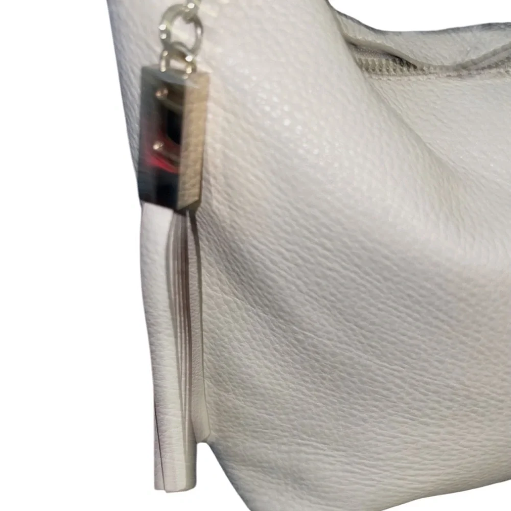 Kate Spade New York Hobo Bag Beige Pebbled Leather Crossbody